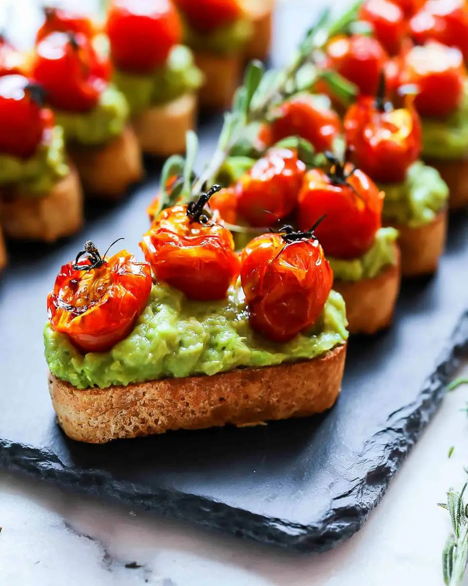 Roasted Tomato Crostini with Avocado 26 step by step preparation of the recipe